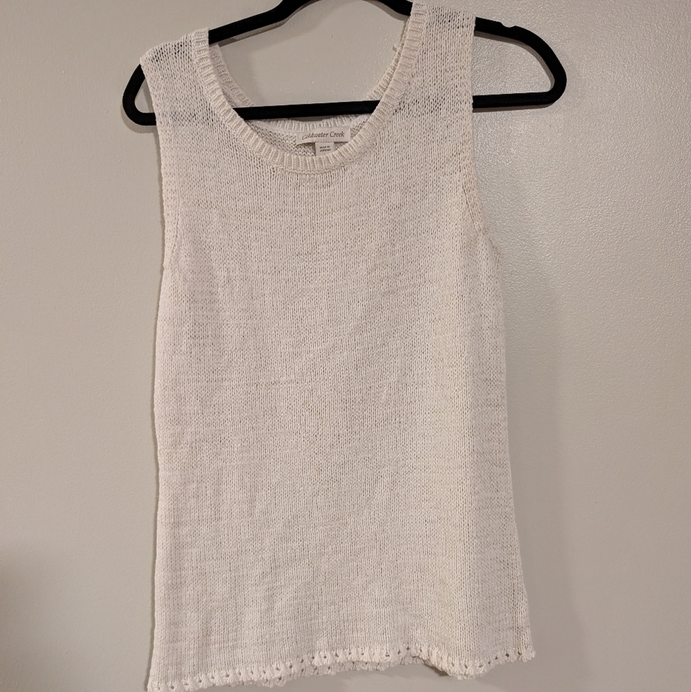 Coldwater Creek Y2K Sleeveless Knit Top - White Size M